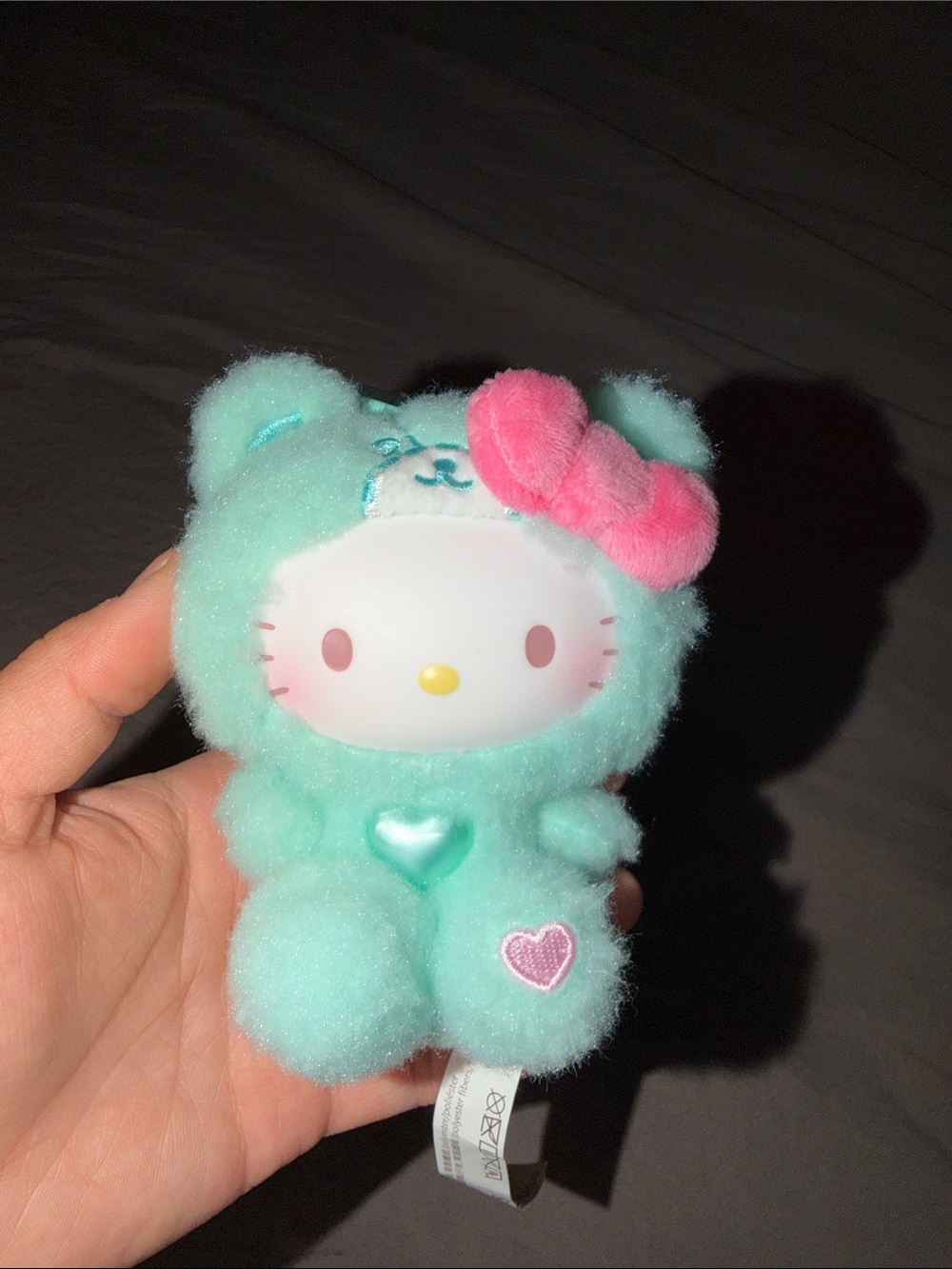 Hello Kitty Mint Green Plush Bear with Pink Bow